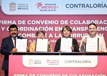 Delfina Gómez firma “pacto” contra la corrupción con municipios del Edomex