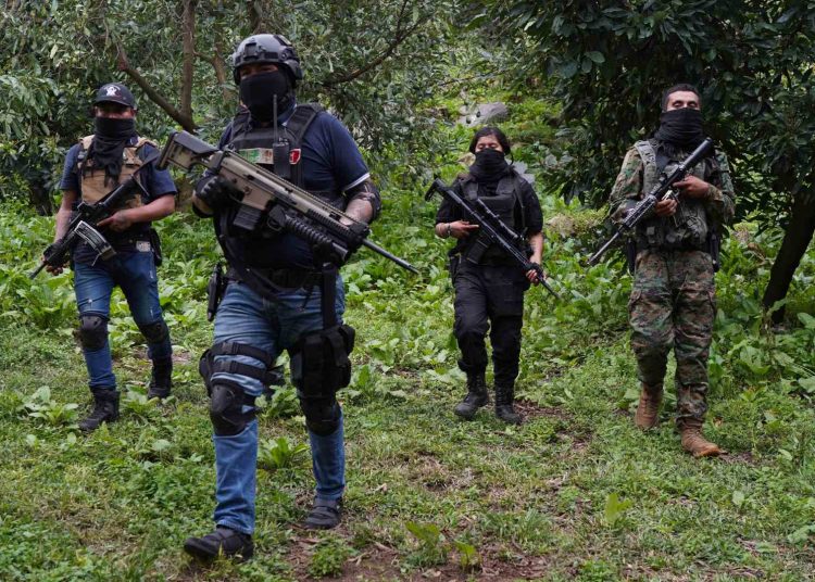 Actualmente el Cártel Jalisco Nueva Generación (CJNG) mantiene campos de entrenamiento en la cierra michoacana, camuflajeados entre las huertas y campos de limón.