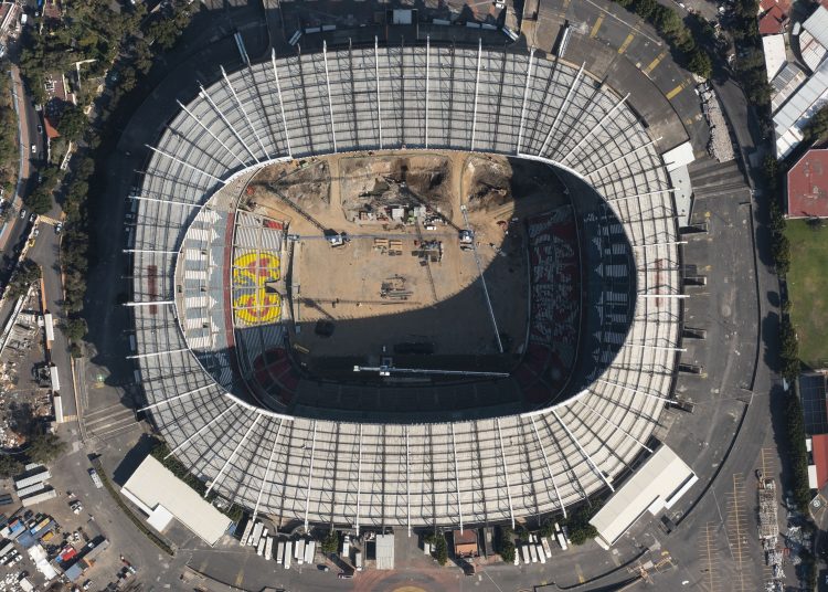 Aerial View Azteca Stadium 500 days before the FIFA World Cup 2026, on January 27, 2025, in Mexico City, Mexico