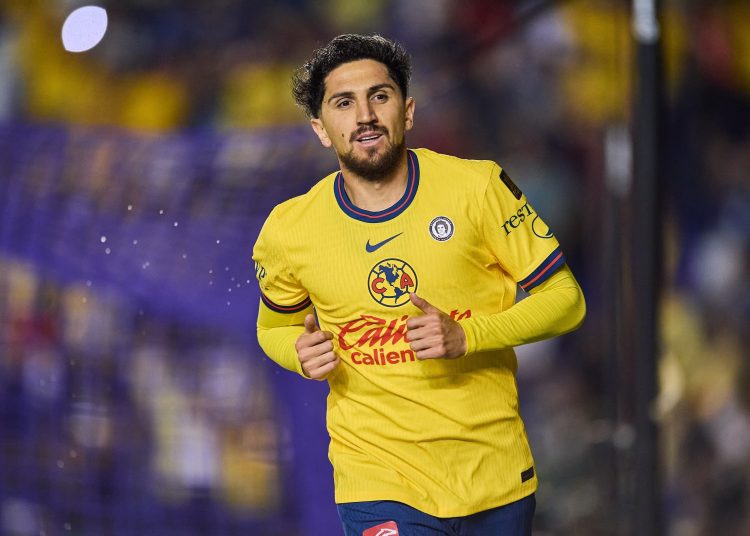 Diego Valdes celebrates his goal of America during the 13th round match between America and Tigres UANL  as part of the Liga BBVA MX, Torneo Clausura 2025 at Ciudad de los Deportes Stadium, on March 29, 2025 in Mexico City, Mexico.