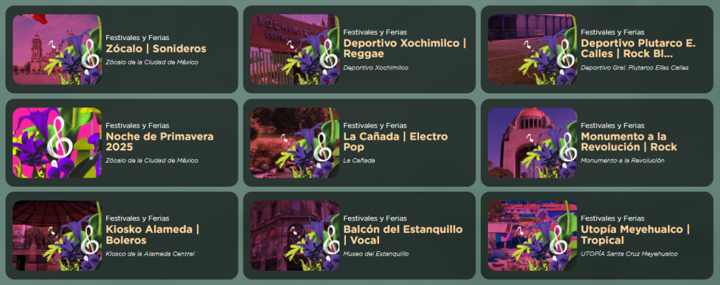 Cartelera de la noche de la primavera 2025
