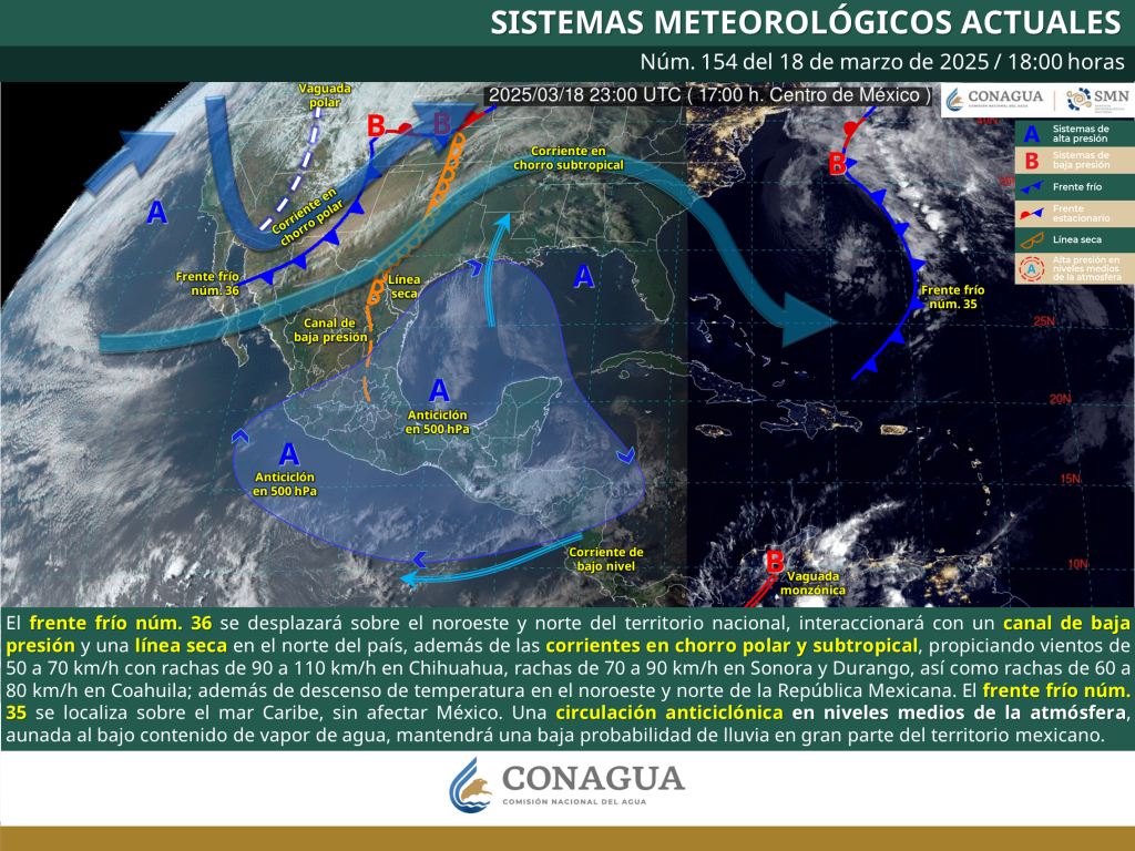 México con potencial de lluvias