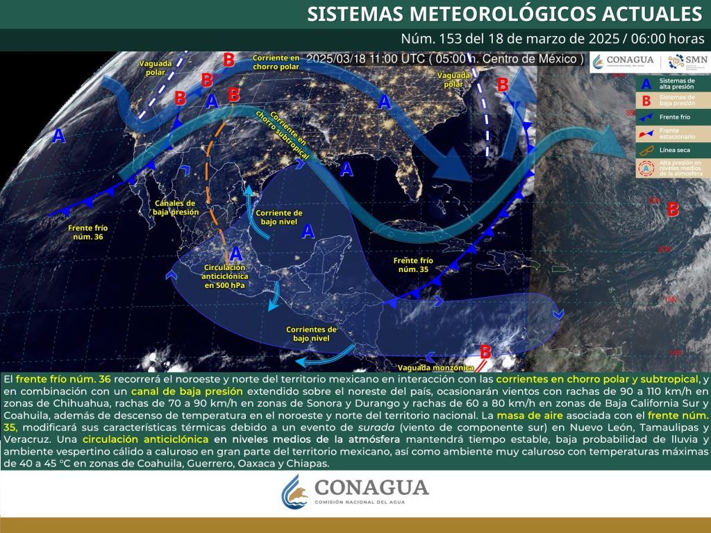 Frente num 36 provocará bajas temperaturas