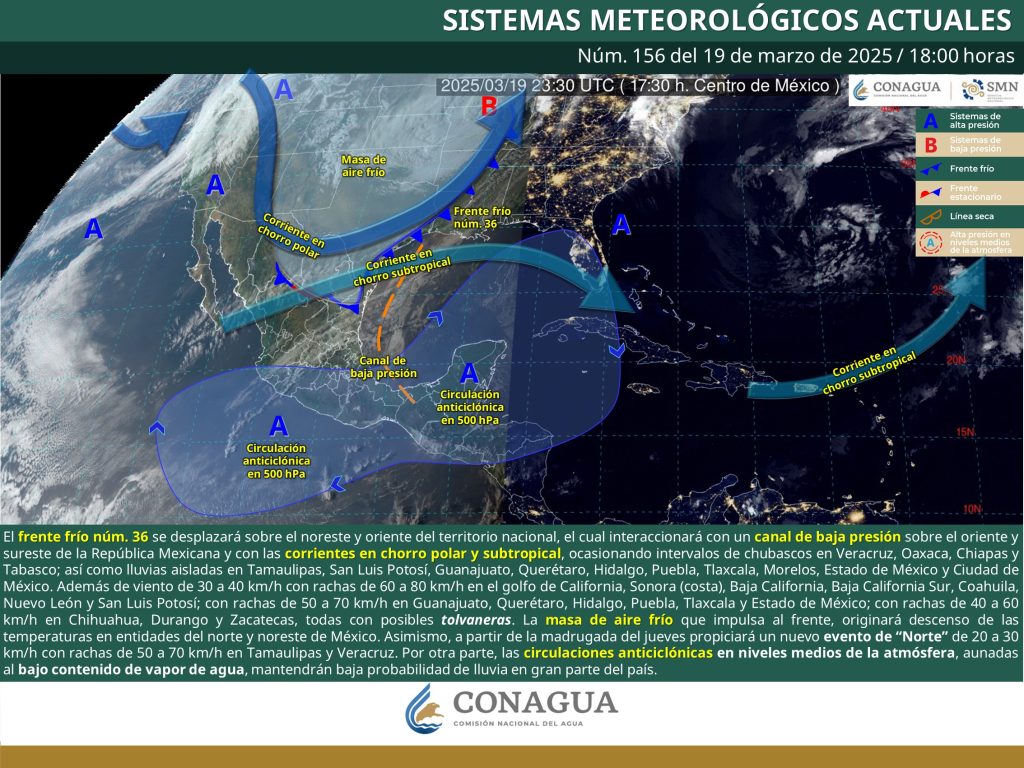 SMN prevé lluvias en todo el país