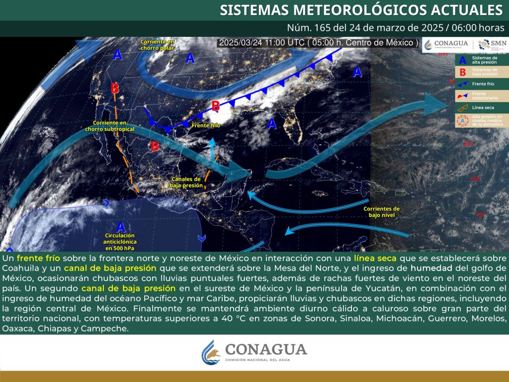 SMN prevé lluvias en el norte del país