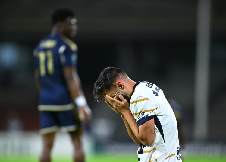 Ruben Duarte of Pumas during the Quarter Finals second leg match between Pumas UNAM and Vancouver Whitecaps as part of the CONCACAF Champions Cup 2025, at Olimpico Universitario Stadium on April 09, 2025 in Mexico City, Mexico.