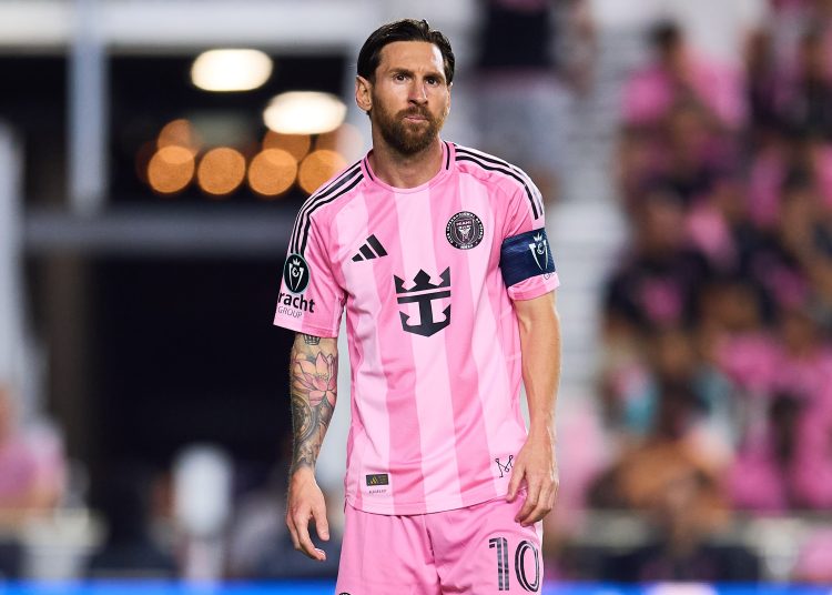 during the Semi-Finals second leg match between Inter Miami and Vancouver Whitecaps as part of the CONCACAF Champions Cup 2025, at Chase Stadium on April 30, 2025 in, Fort Lauderdale, Miami Florida, United States.