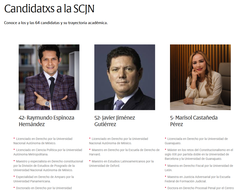 Observatorio universitario, conoce a los candidatos a la SCJN
