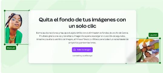 Herramienta de quitar fondo de Canva