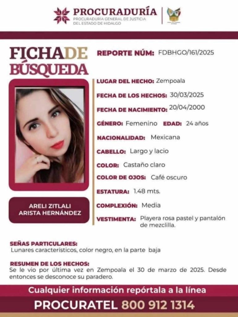 Desaparece joven en Hidalgo 