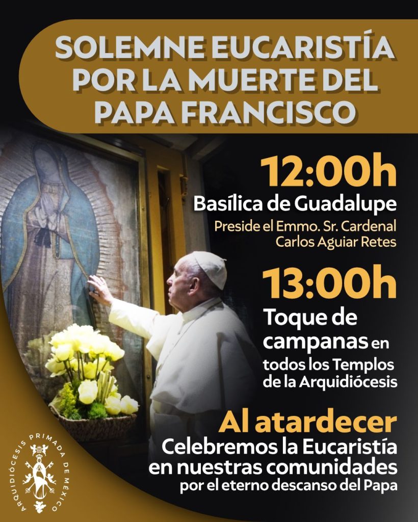 Habrá misa por el Papa Francisco en la Basílica de Guadalupe