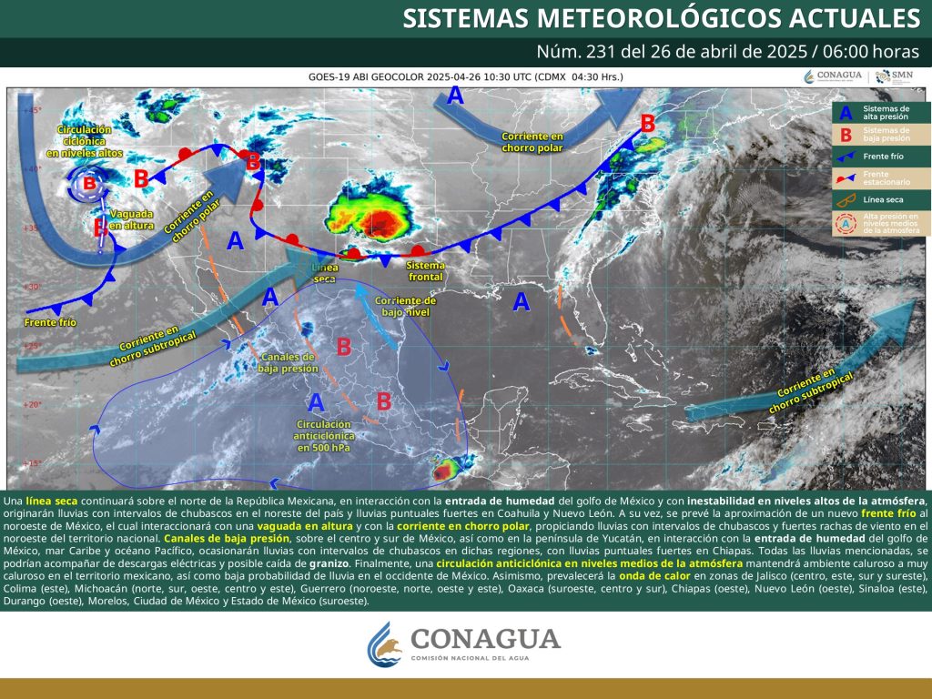 SMN prevé altas temperaturas para el país