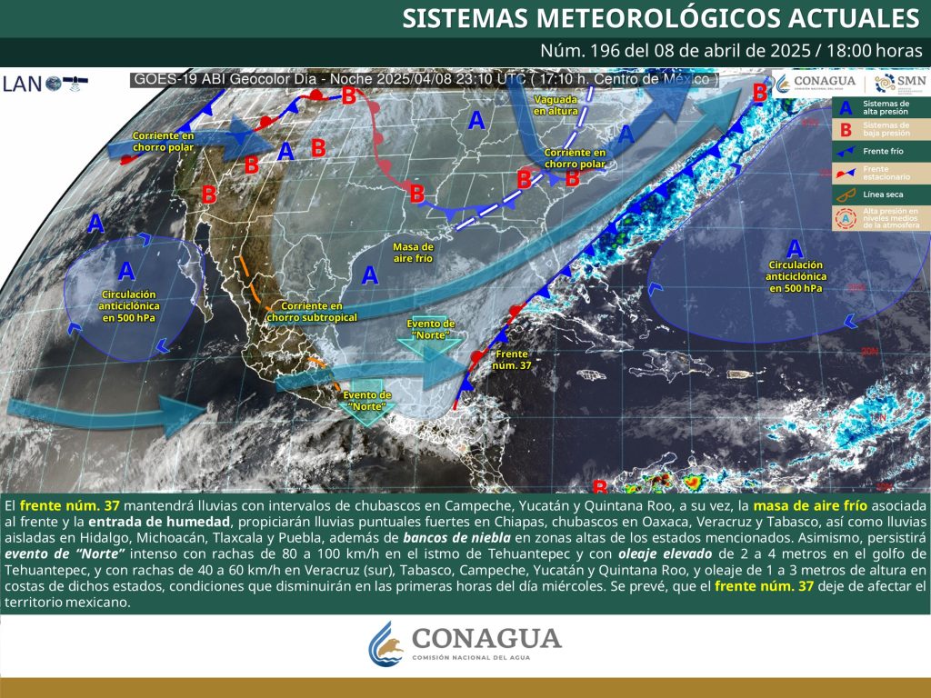 SMN prevé lluvias diurnas