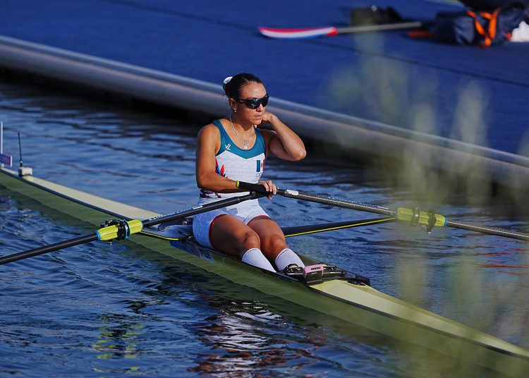 Kenia Lechuga of Mexico during the Rowing competition Womens Single Sculls Quarterfinals as part of the Olympic Games Paris 2024 at Nautical St - Flat water on July 30, 2024 in Paris, France.