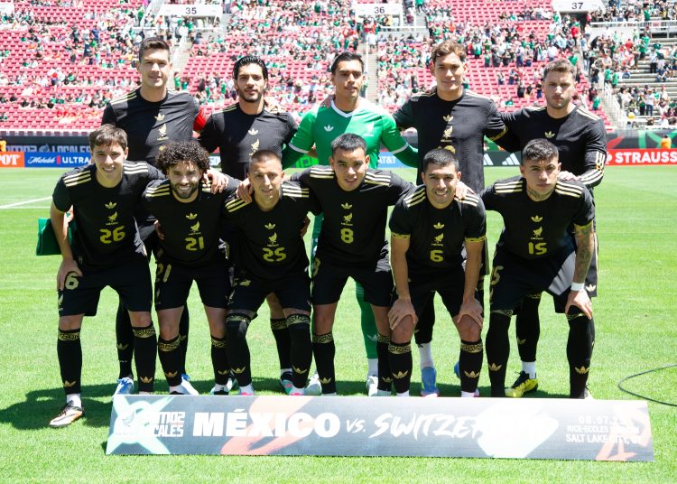 Mexico team group during the mach Mexican National Team (Mexico) and Switzerland team as part to International friendly match at Rice-Eccles Stadium, on June 07, 2025 on Salt Lake City, Utah, United States.