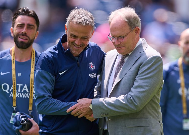 during the FIFA Club World Cup 2025 Group - B match between Seattle Sounders and Paris Saint-Germain at Lumen Field Stadium on June 23, 2025 in Seattle, Washington, United States.
