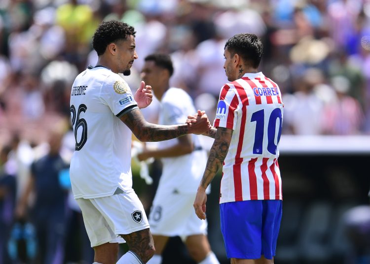 during the FIFA Club World Cup 2025 Group - B match between Atletico de Madrid and Botafogo at Rose Bowl Stadium on June 23, 2025 in Pasadena, California, United States.