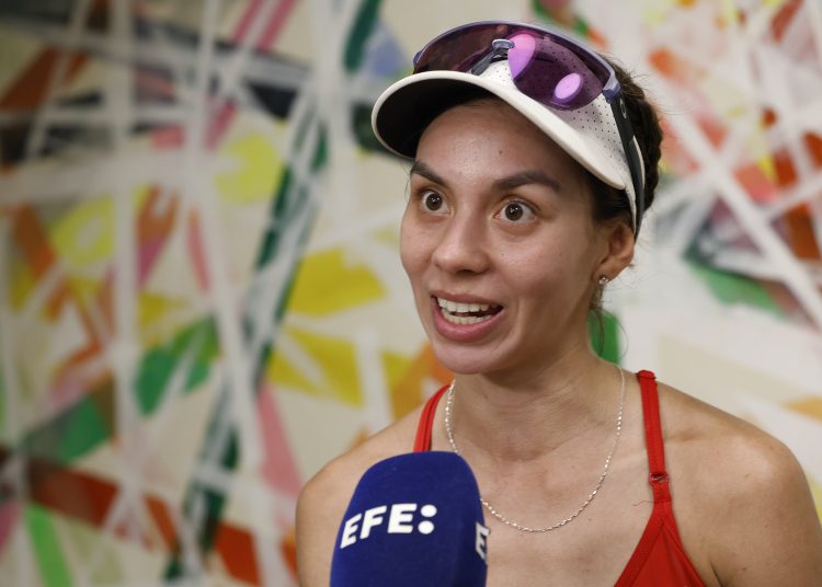 MADRID, 30/05/2025.- La mexicana Alegna González sueña en grande. Después de un 2024 en el que se quedó a un paso de las medallas en los Juegos Olímpicos de París, su objetivo para este 2025 son los Mundiales de Tokio. Antes, tras superar un desgarro en el abdomen, inicia el 1 de junio la temporada en el Gran Premio Internacional Madrid Marcha con algunas de las mejores atletas del mundo. EFE/ J.P.Gandul
