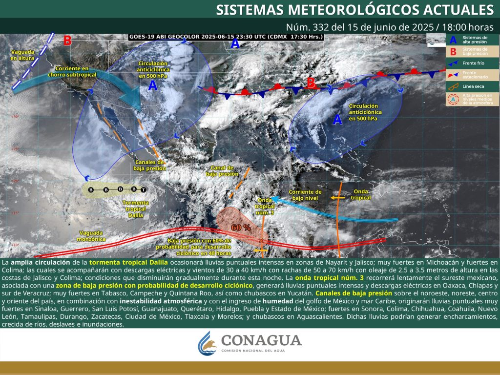 La onda tropical 3 dejará lluvias fuertes en el país