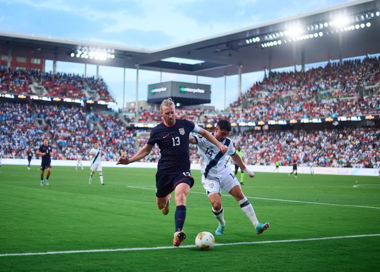 during the Semi Finals match between United States (USA) and Guatemala as part of the 2025 CONCACAF Gold Cup at Energizer Park Stadium, on July 02, 2025 in St. Louis, Missouri, United States.