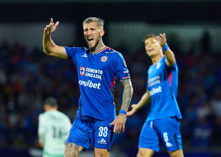 during the 3rd round match between Cruz Azul and Leon as part of the Liga BBVA MX, Torneo Apertura 2025 at Olimpico Universitario Stadium, on July 26, 2025 in Mexico City, Mexico.