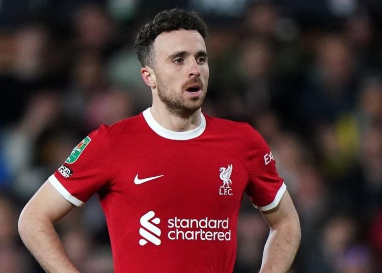 (Foto de ARCHIVO)
FILED - 24 January 2024, United Kingdom, London: Liverpool's Diogo Jota reacts during the England Carabao Cup soccer match between Liverpool and Fulham at Craven Cottage. The Portuguese Football Federation has announced that it is devastated by the death of Liverpool forward Diogo Jota and his brother Andre Silva in Spain this morning. Photo: Bradley Collyer/PA Wire/dpa

24/1/2024 ONLY FOR USE IN SPAIN