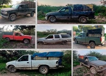 Aseguran 7 camionetas huachicoleras en Ajacuba, Hidalgo