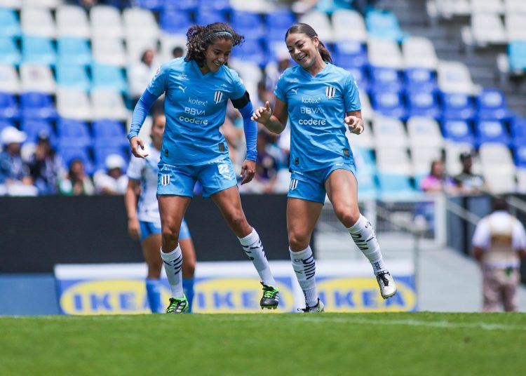 during the 4th round match between Puebla and Monterrey as part of the Liga BBVA MX Femenil, Torneo Apertura 2025 at Cuauhtemoc Stadium, on August 03, 2025 in Puebla, Mexico.