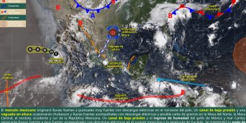 Continuarán las lluvias fuertes por el monzón mexicano