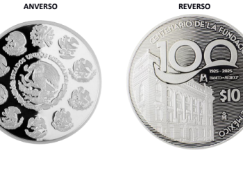 Banxico lanza moneda conmemorativa de 10 pesos por su 100 aniversario