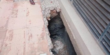 Se abre socavón en Cámara de Diputados por intensas lluvias