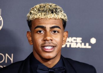 Barcelona's Spanish player Lamine Yamal arrives for the Ballon d'Or 2025 ceremony