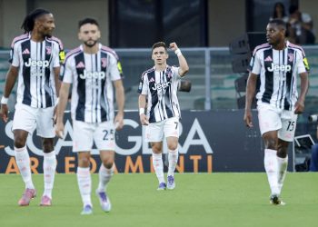La Juventus Francisco Conceicao poses after scoring the 0-1 goal during the Italian Serie A soccer
