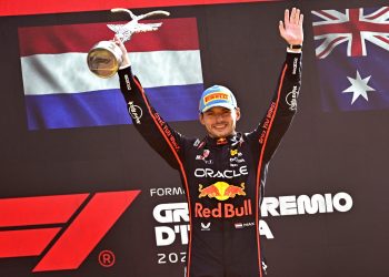 Red Bull Racing driver Max Verstappen of the Netherlands celebrates