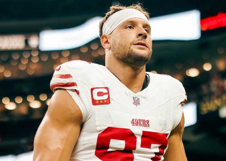 Los San Francisco 49ers de la NFL extendieron este lunes su plaga de lesiones con la baja por lo que resta de la temporada de Nick Bosa