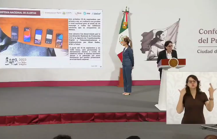 Laura Velázquez Alzúa, titular de la CNPC, anuncia la activación de alerta sísmica por celular en México