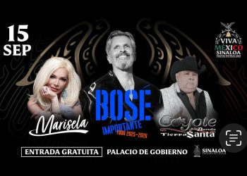 Marisela, Miguel Bosé y El Coyote animarán el Grito 2025 en Culiacán