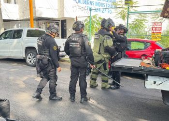 Zona acordonada por autoridades tras hallazgo de granada en Morelia