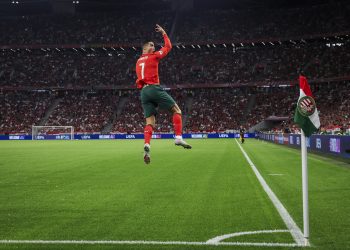 Portugal's Cristiano Ronaldo celebrates after scoring the 1-2 goal during the