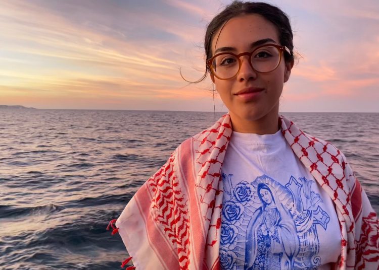 Arlín Medrano, mexicana a bordo de la Flotilla Global Sumud, pide visibilidad sobre la misión
