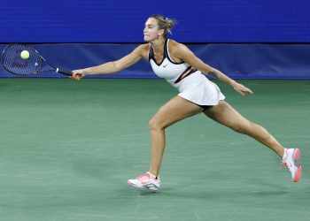 Aryna Sabalenka in action against Cristina Bucsa of Spain during
