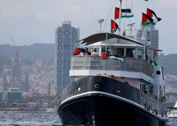 Barcos de la Global Sumud Flotilla navegando rumbo a Gaza
