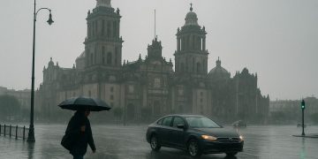 Calles anegadas en Oaxaca tras lluvias intensas.