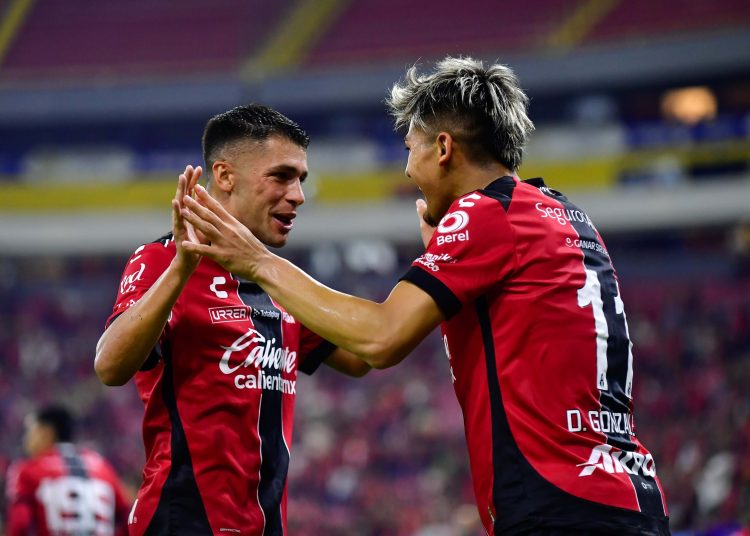 during the 12th round match between Atlas and FC Juarez as part of the Liga BBVA MX, Torneo Apertura 2025 at Jalisco Stadium, on October 03, 2025 in Guadalajara, Jalisco, Mexico.