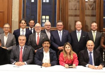 “Hugo Aguilar Ortiz, presidente de la Suprema Corte, durante su encuentro con el Consejo Coordinador Empresarial, 8 de octubre de 2025.”