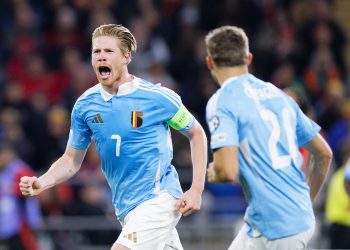 Kevin De Bruyne of Belgica celebrates his goal during the FIFA World Cup 2026