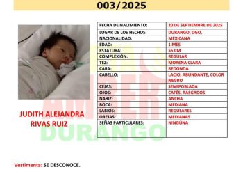 Roban bebé en hospital de Durango