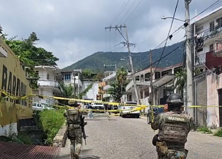 Agentes de la SSPC durante operativo en Acapulco tras ataque armado