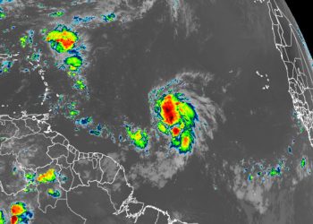 Imagen satelital de la tormenta “Jerry”.