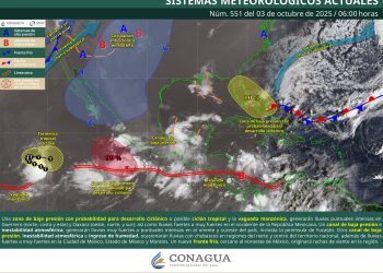 Mapa meteorológico de lluvias intensas en México